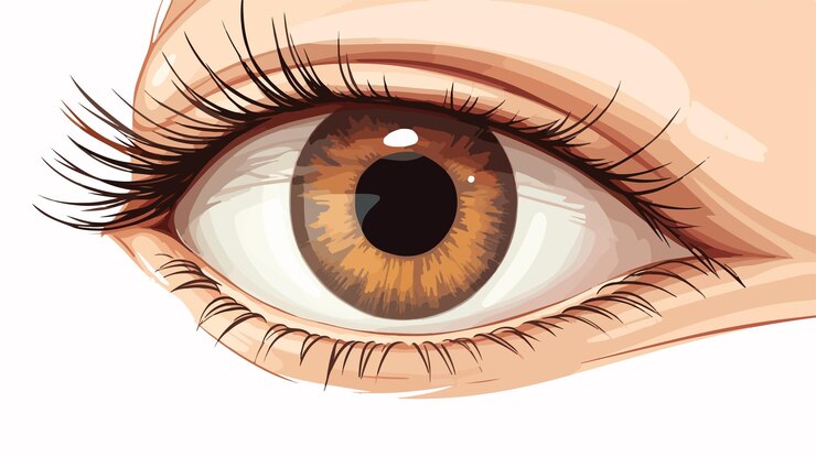Vector primer plano de un ojo sorprendido, impresionado o asustado