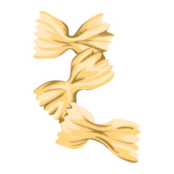Vector un primer plano de la pasta de farfalle