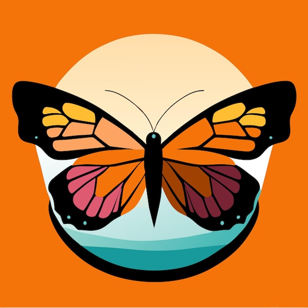 Vector primer plano del patrón del ala de la mariposa monarca