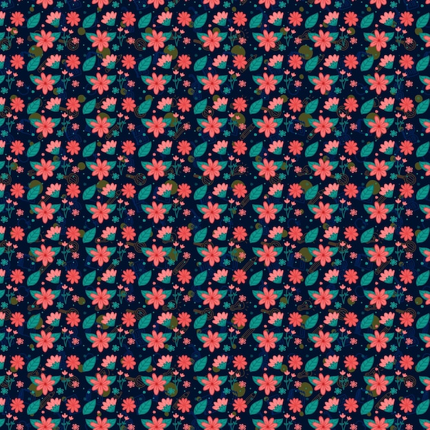 un primer plano de un patrón de flores en un fondo azul
