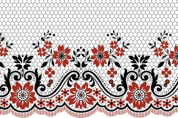 un primer plano de un patrón con flores en un fondo blanco