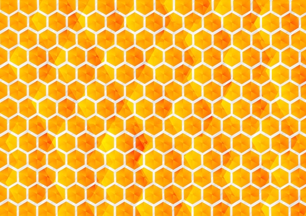 Primer plano de un patrón de panal de miel de color amarillo brillante