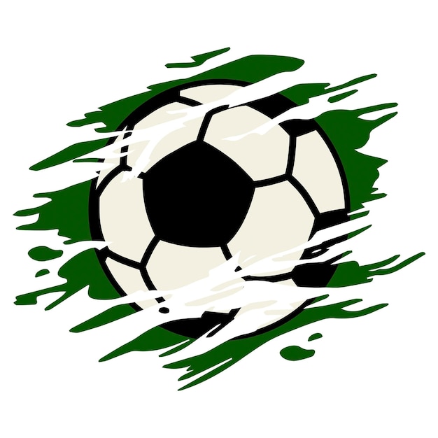 un primer plano de una pelota de fútbol con un fondo verde