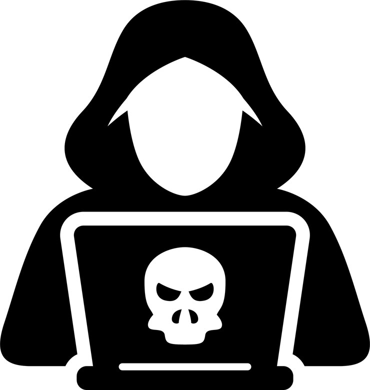 Vector un primer plano de una persona con una sudadera con capucha con una computadora portátil