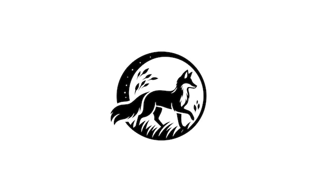 Un primer plano de una silueta en blanco y negro de un Fox generative ai