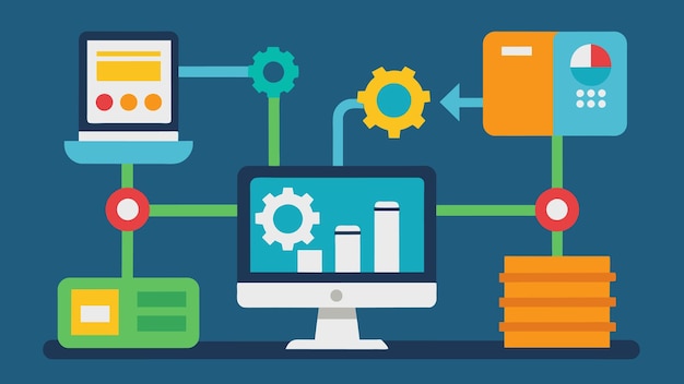 Vector un primer plano de un software ytico avanzado que utiliza algoritmos avanzados para predecir y optimizar el flujo