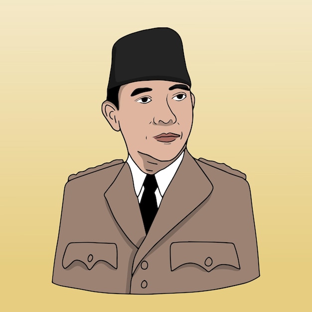 Vector el primer presidente de indonesia, ir soekarno, proclamó la independencia de indonesia el 17 de agosto de 1945.