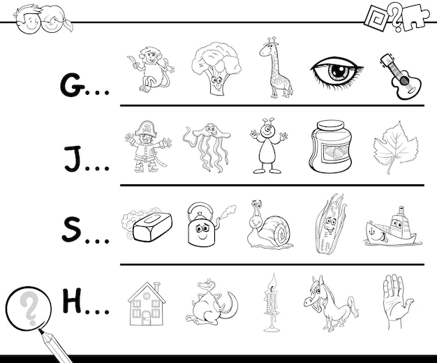 primera letra para colorear