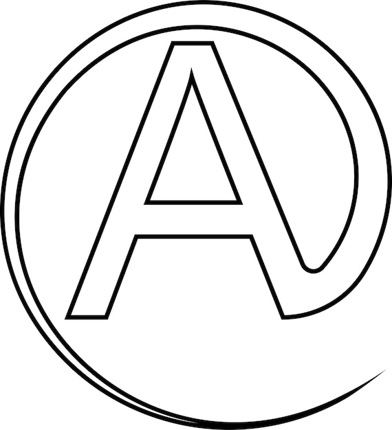 Primera letra mayúscula A en stock de diseño de caligrafía del logotipo de correo