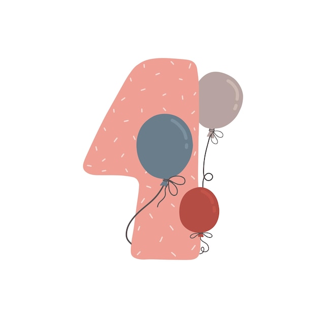 Primera tarjeta de felicitación de cumpleaños Feliz primer cumpleaños con globos de colores y rosa número 1