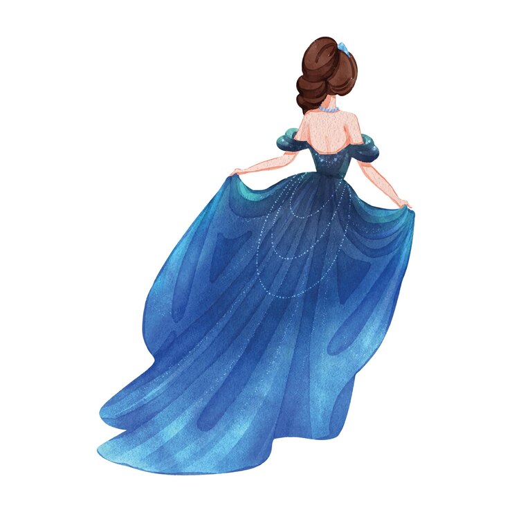 Princesa invierno fantasía acuarela decoración vector ilustración