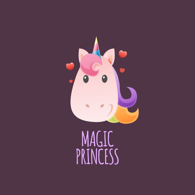 Vector princesa mágica del unicornio