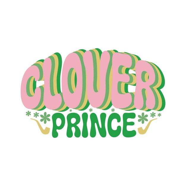 El Príncipe Clover y el Día de San Patricio Retro Svg Archivo de diseño Descarga digital