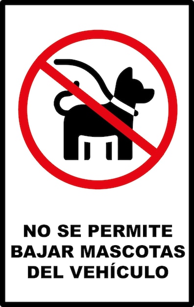 Print Cartel para imprimir no bajar mascotas del vehículo