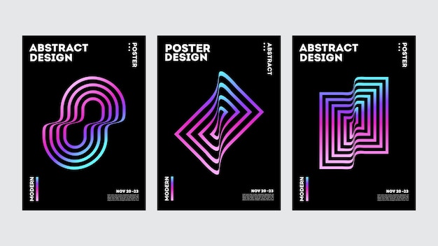 PrintAbstract Gradient Geometry Shape Posters Design template layout