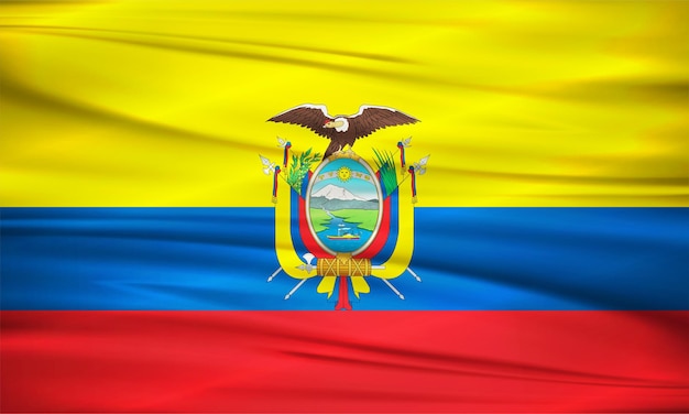 Vector printilustración de la bandera de ecuador y vector editable bandera del país de ecuador