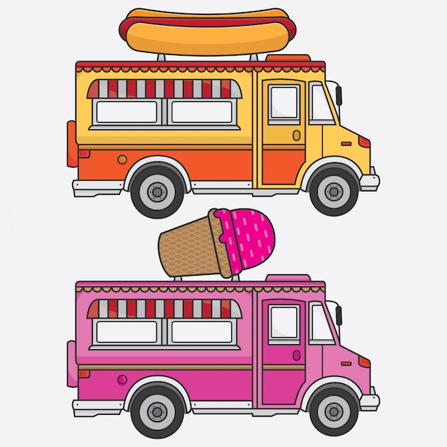 Printvector food truck helado y hot dog