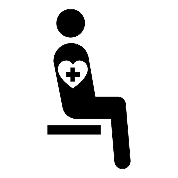 Prioridad de asiento para personas con condición médica interna icono de vector