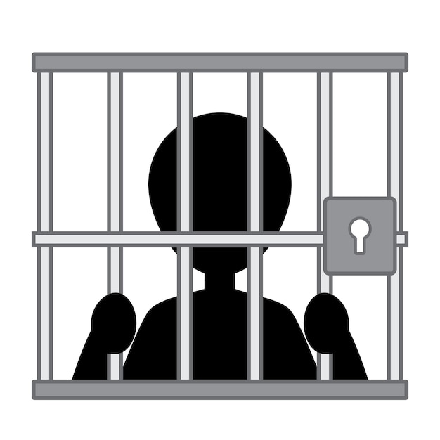 El prisionero en el icono de la prisión de la cárcel