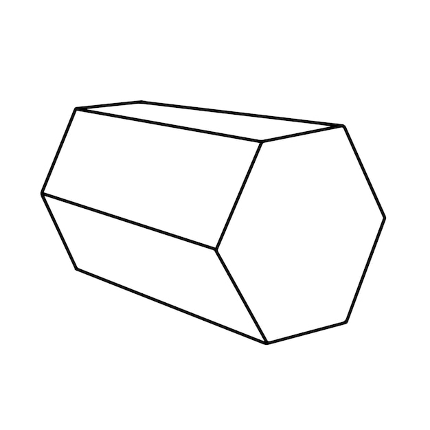 Prisma hexagonal lineal negro para icono de juego diseño de embalaje logotipo móvil ui web educación