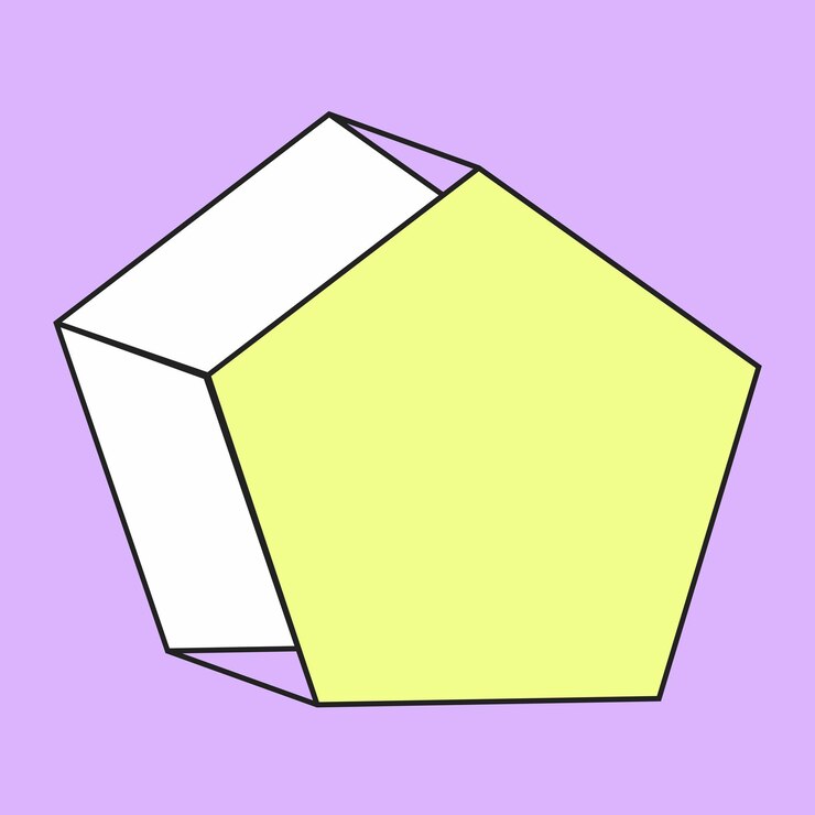 Vector prisma pentagonal isométrico forma geométrica