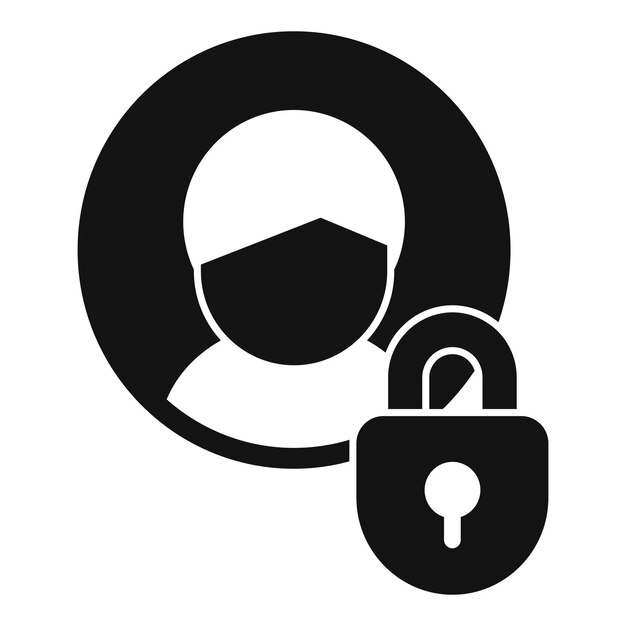 Privacidad de los datos icono de avatar vector simple Seguridad de los datos