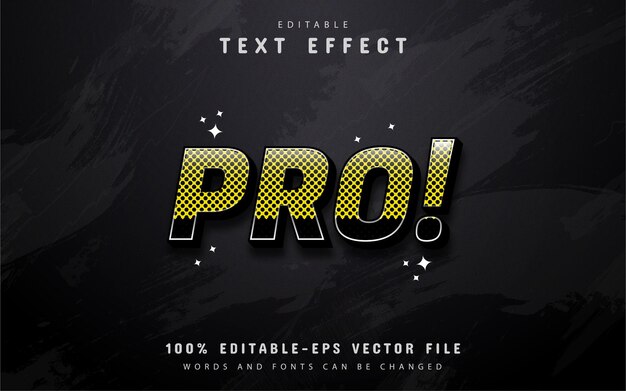 ¡pro! texto - efecto de texto de puntos amarillos