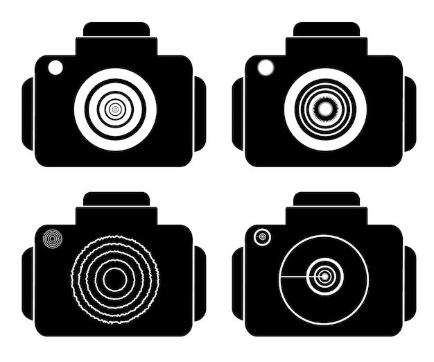 Vector pro vector iconos negros para fotógrafos icono de cámara