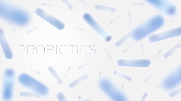 Probióticos bacterias vivas y microorganismos ilustración vectorial