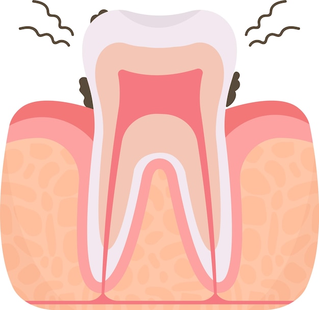 Vector problema dental con mal aliento