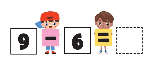 Problema de sustracción para niños