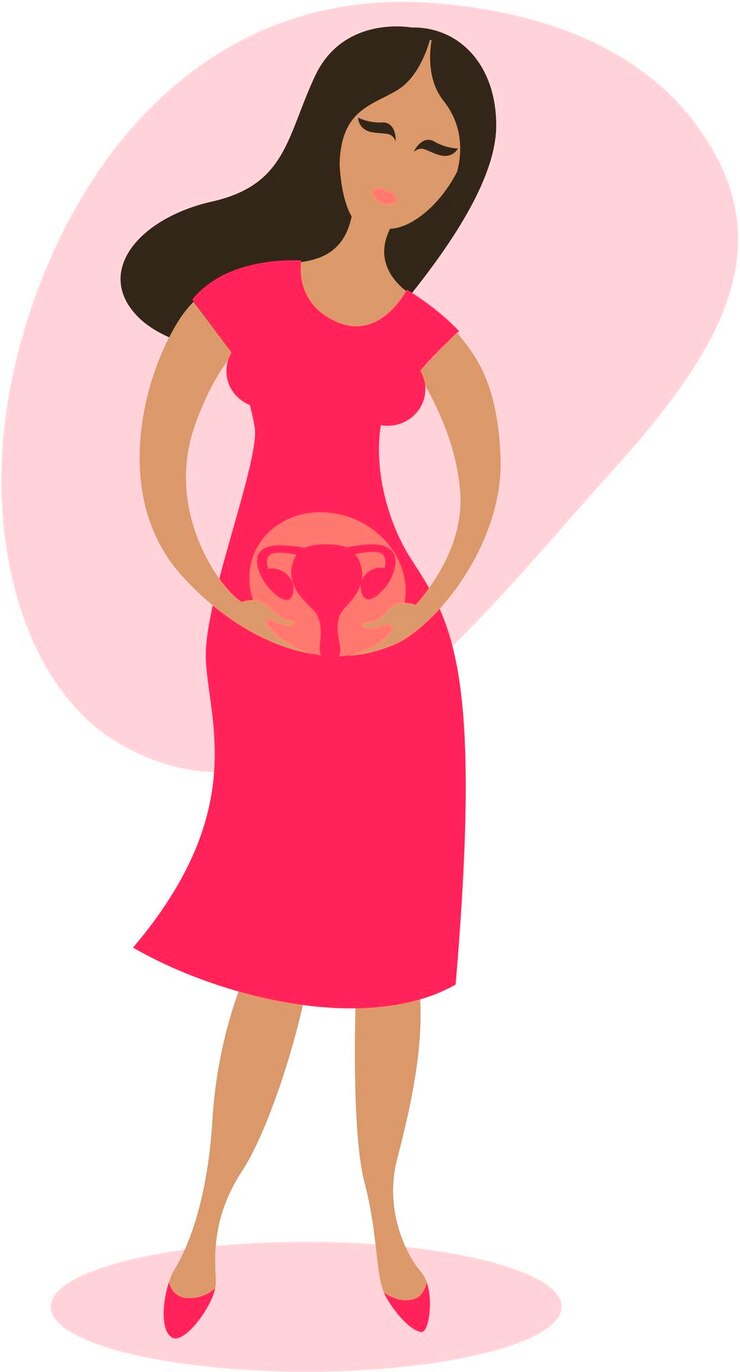 Vector problemas ginecológicos femeninos
