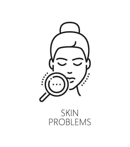 Vector problemas de la piel de la cara mesoterapia cosmetología icono