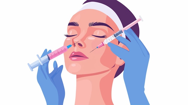 Procedimiento cosmético con inyecciones en la clínica estética