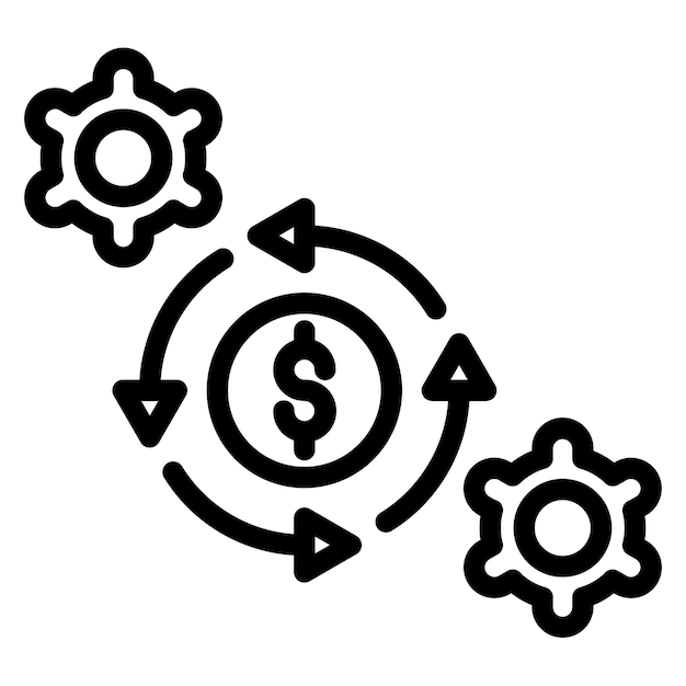 Vector procedimiento de diseño vectorial costo estilo del icono