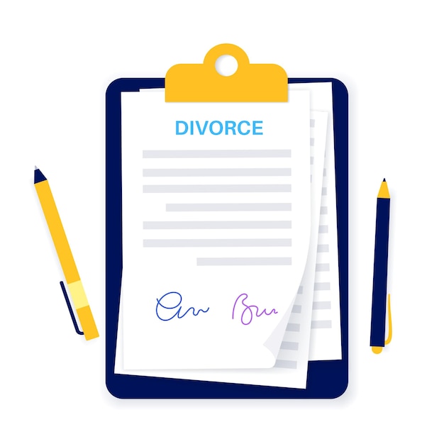 Vector procedimiento legal de divorcio