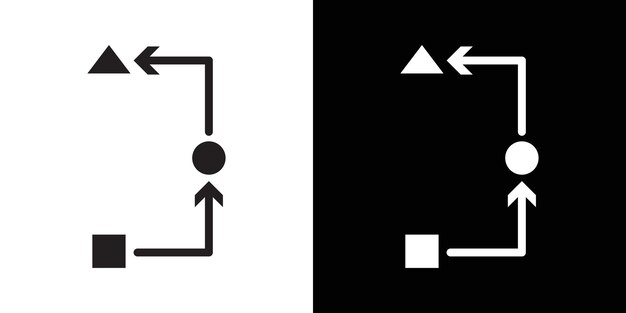 Procedimiento de paso de método de proceso o icono de flujo de trabajo Ilustración plana de línea delgada