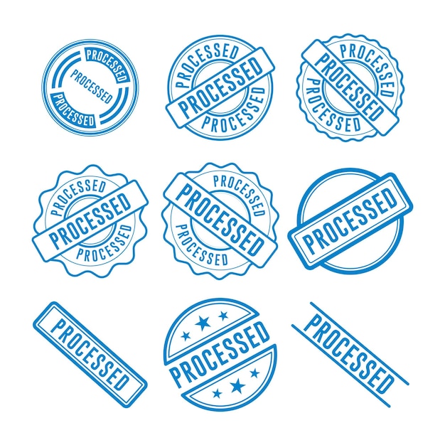 Procesado Estampado Elemento vectorial de diseño gráfico simple y moderno