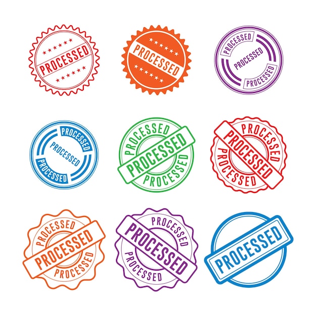 Procesado Estampado Elemento vectorial de diseño gráfico simple y moderno