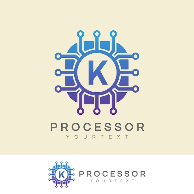 Vector procesador initial letter k logo design