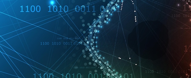 Procesamiento cuántico Aprendizaje profundo Inteligencia artificial Futura nueva tecnología para negocios o presentación científica