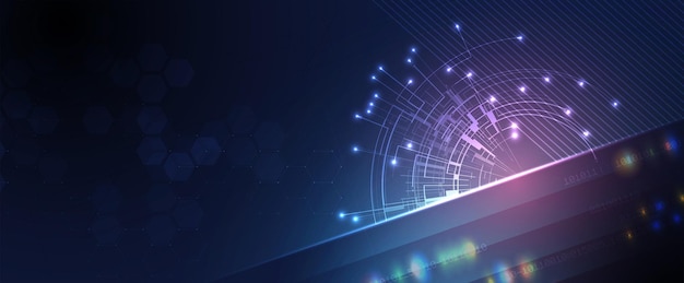 Procesamiento cuántico Aprendizaje profundo Inteligencia artificial Futura nueva tecnología para negocios o presentación científica