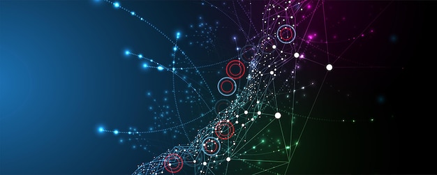 Procesamiento cuántico Aprendizaje profundo Inteligencia artificial Futura nueva tecnología para negocios o presentación científica