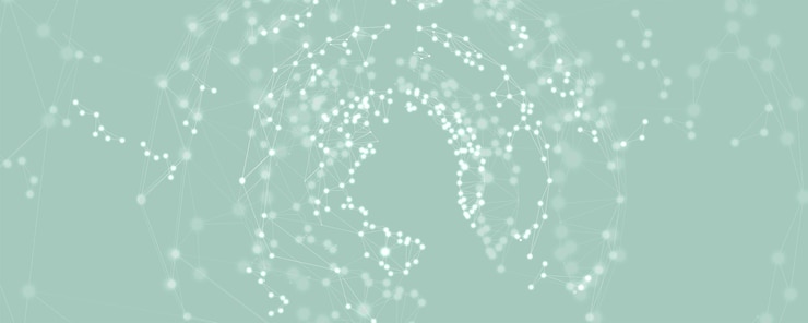 Vector procesamiento cuántico aprendizaje profundo inteligencia artificial futura nueva tecnología para negocios o presentación científica