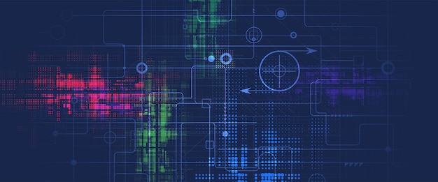 Procesamiento cuántico Aprendizaje profundo Inteligencia artificial Futura nueva tecnología para negocios o presentación científica