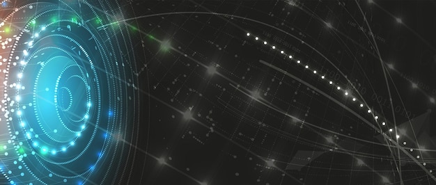 Procesamiento cuántico Aprendizaje profundo Inteligencia artificial Futura nueva tecnología para negocios o presentación científica
