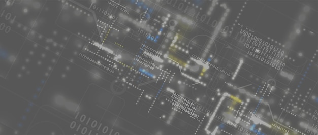 Procesamiento cuántico Inteligencia artificial de aprendizaje profundo Nueva tecnología futura para presentación de negocios o ciencia