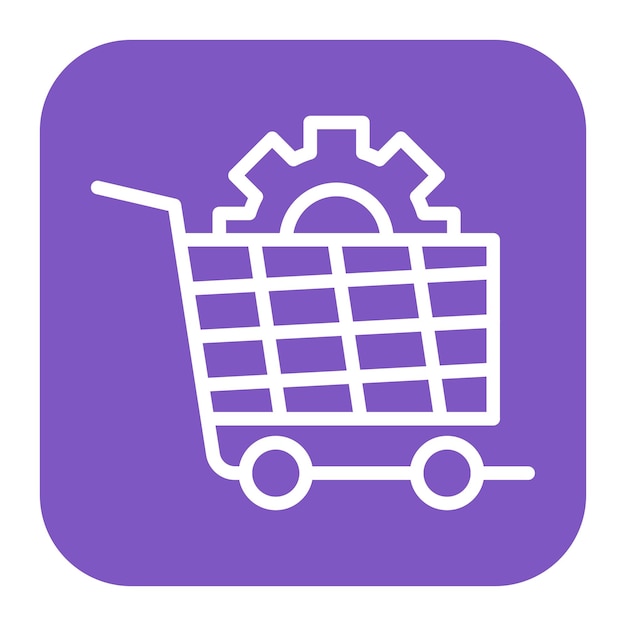Procesamiento de la imagen vectorial del icono del carrito Se puede utilizar para la tienda de comercio electrónico