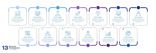 Proceso básico de infografía cuadrada 13