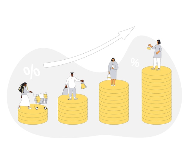 Vector proceso de cambios en las finanzas económicas